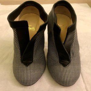 Christian Louboutin Houndstooh Cloth Ankle Boots Booties EU 38